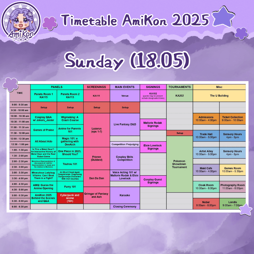 Sunday Timetable